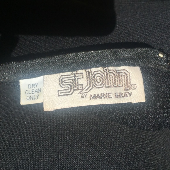 St. John’s Black Santana Long Sleeve cinched waists Knit Dress - Picture 4 of 6